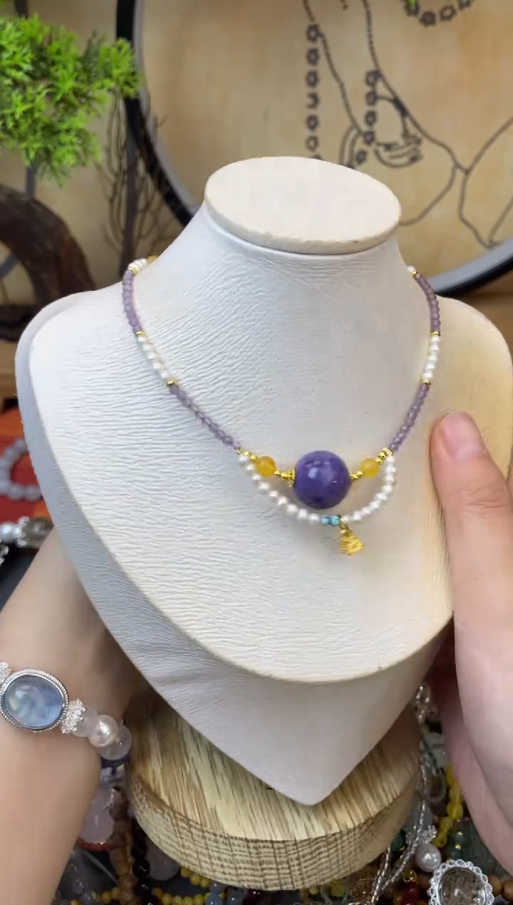 【闪购商品】紫晶颈饰未镶嵌148项链