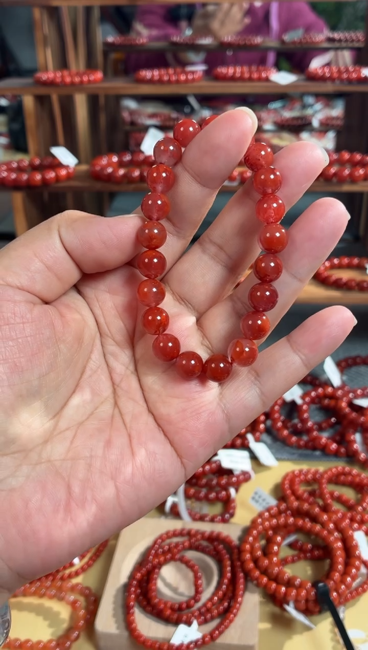 未镶嵌手串南红玛瑙单圈手串一条约9mm 