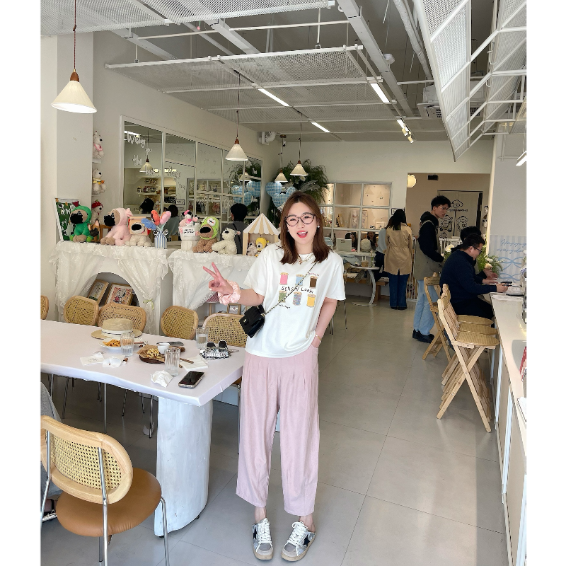 青青·STUDIO〖绒绒线团〗春款大码绳绣设计短袖T恤S25089