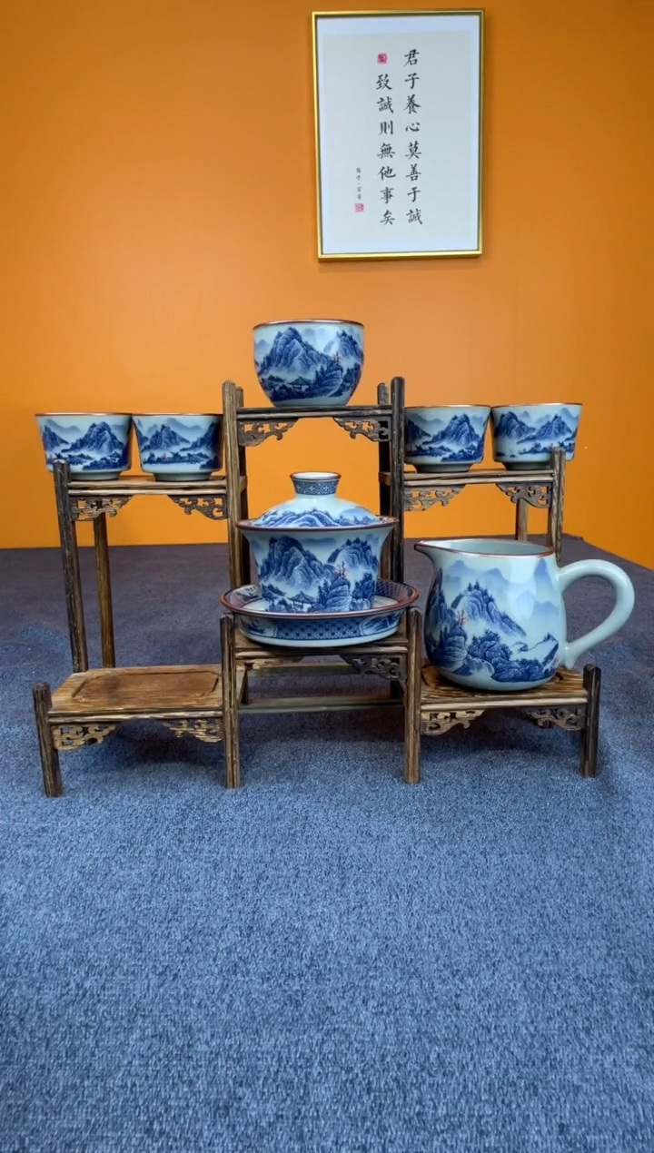 怪*叔釉里红七件套【去茶漏】