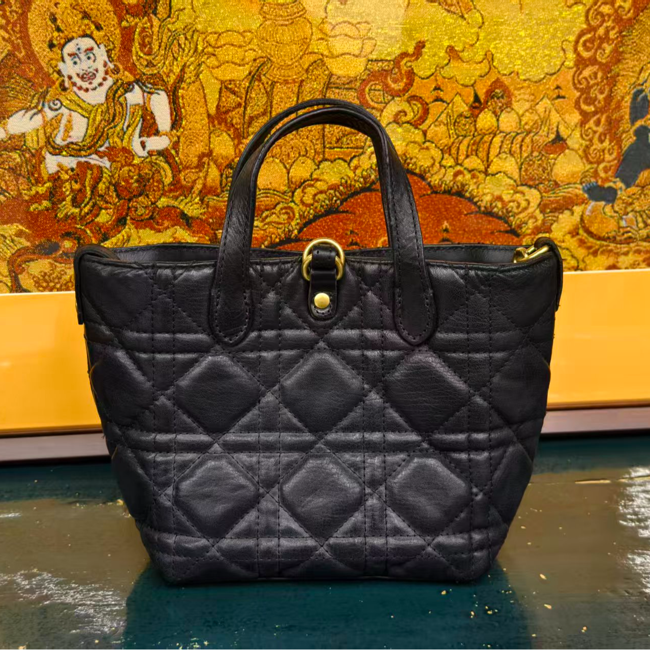 古舞植鞣马皮单肩拉链单肩包轻奢风轻奢波士顿包包小香风【L】