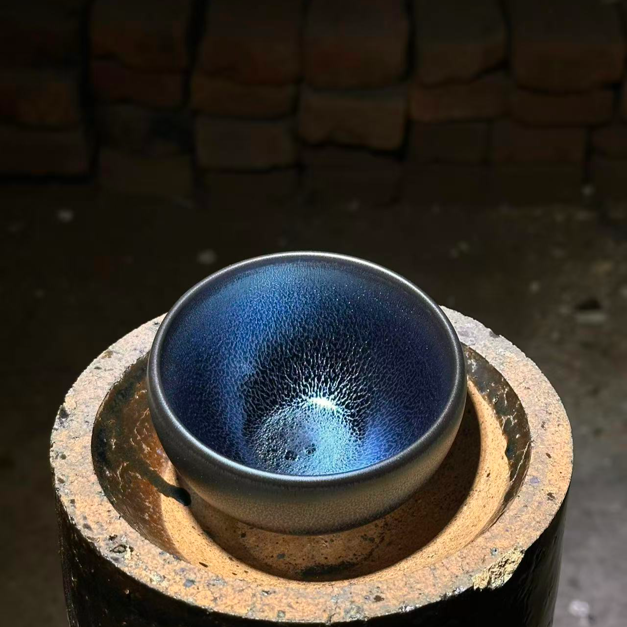 建窑建盏主人杯蓝麒麟