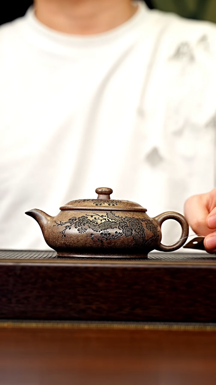 茶壶紫砂宜兴原矿 手工 紫砂壶容量210CC