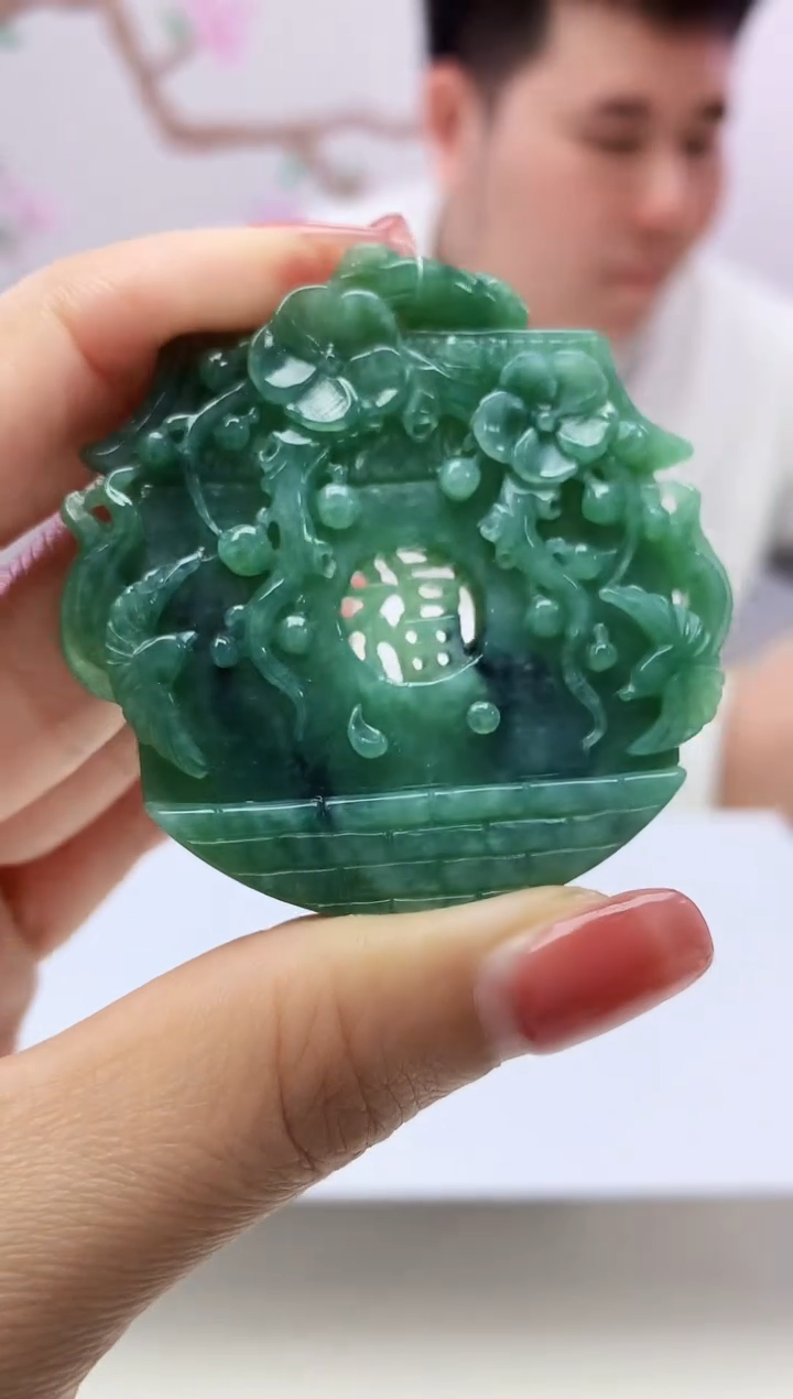 定制翡翠未镶嵌888xm-毛货挂件53