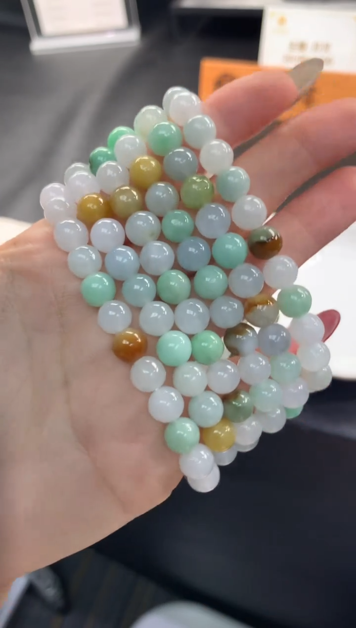 【闪购商品】翡翠手串未镶嵌FC368 翡翠双彩手串 多样性发其一