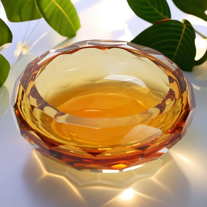 手作原创设计水晶切面烟灰缸琉璃摆件