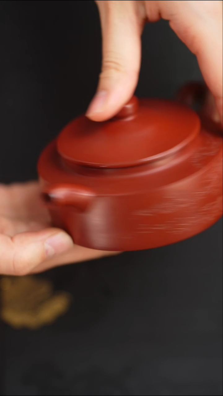 茶壶紫砂张健松风高逸朱泥周盘160cc