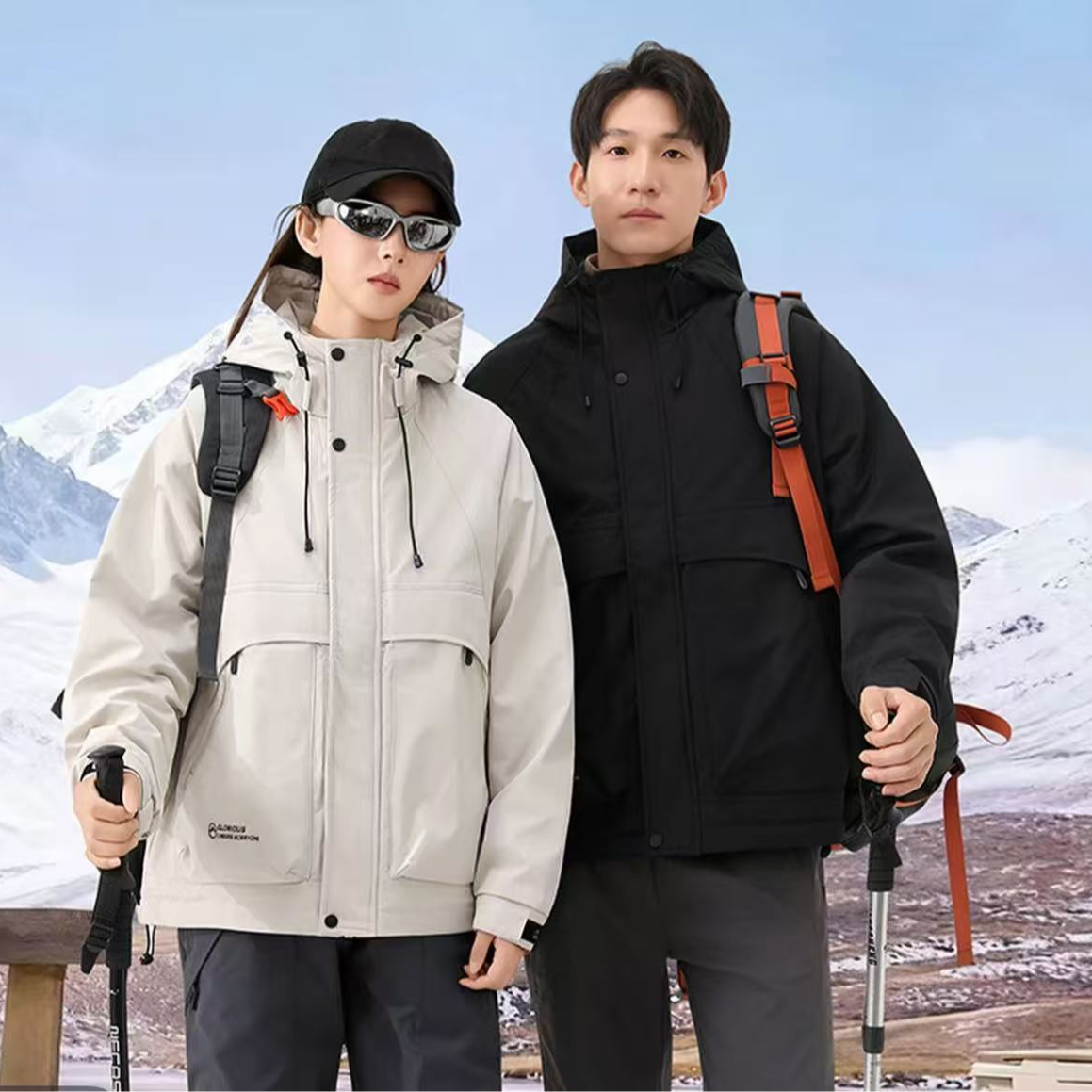 新款时尚冲锋男女情侣运动登山防水机能外套-Y001