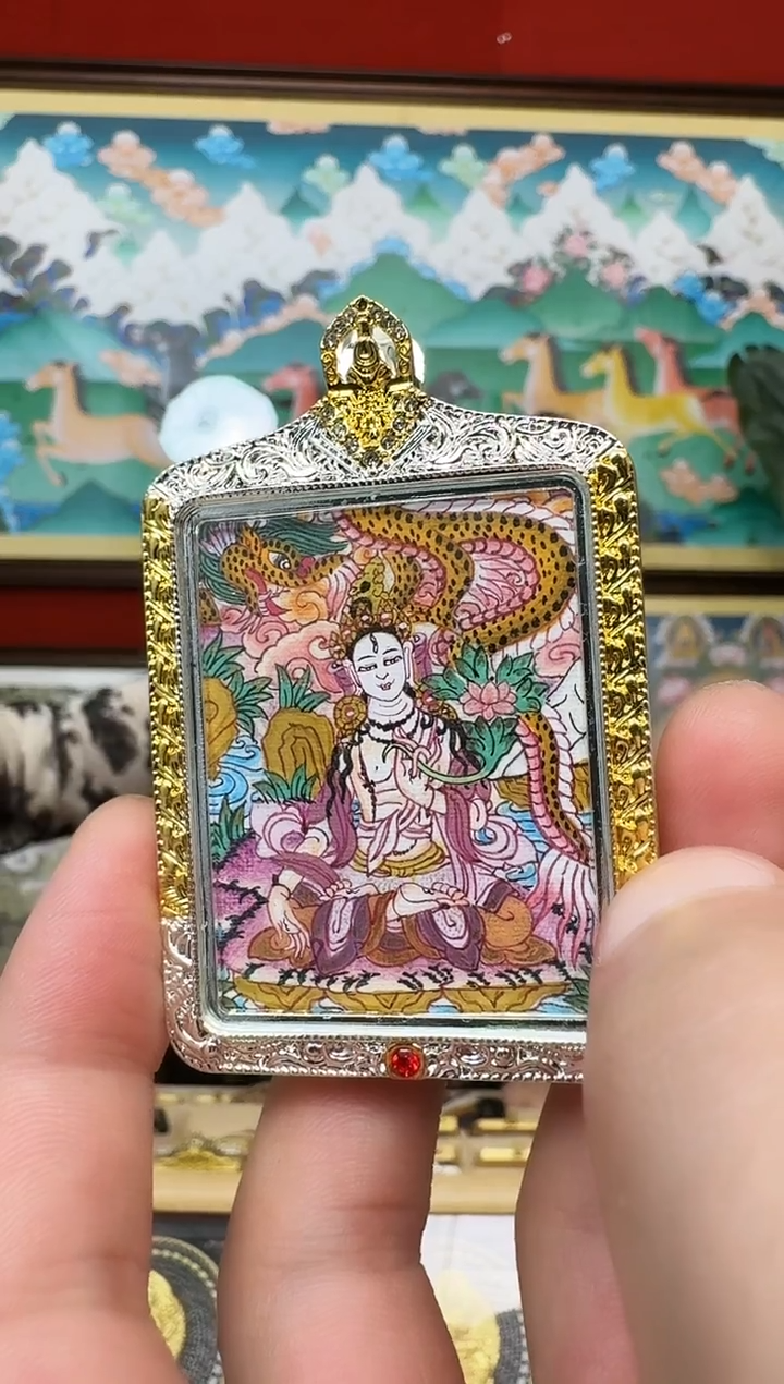 吊坠白妈妈-热贡纯手绘唐卡吊坠