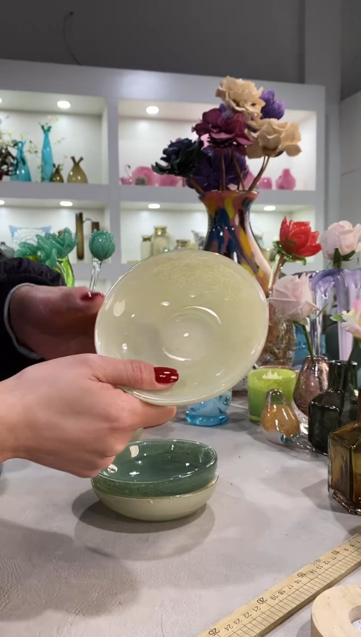 慕忆家手作琉璃花瓶瑕疵