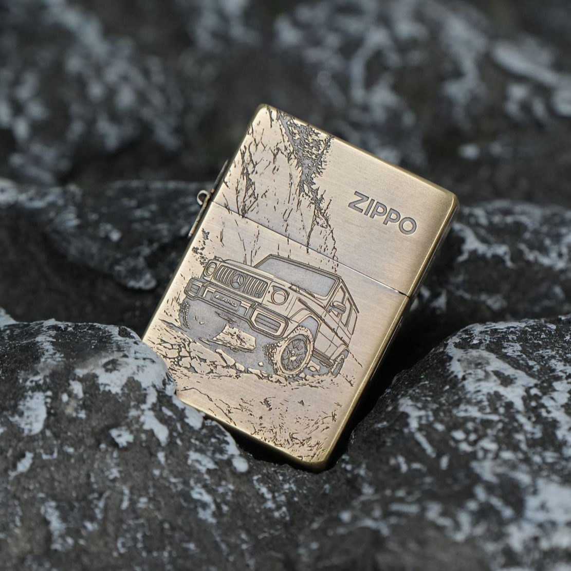 ZIPPO/之宝1935奔驰G63紫铜镶嵌熏黑做旧官方正品打火机-大帝