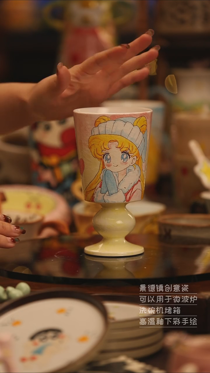陶瓷景德镇可爱陶瓷釉下彩绘设计师款