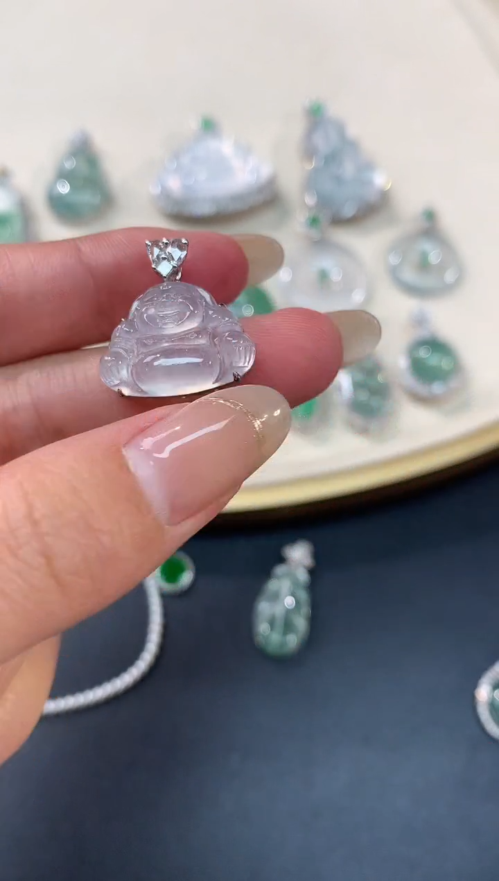 【闪购商品】翡翠吊坠(不含链)18K金镶嵌吊坠A183|4800