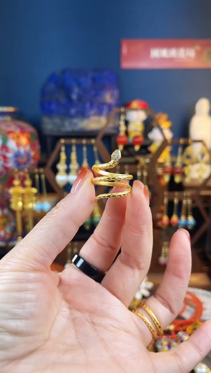 【闪购商品】407号蛇型景泰蓝戒指