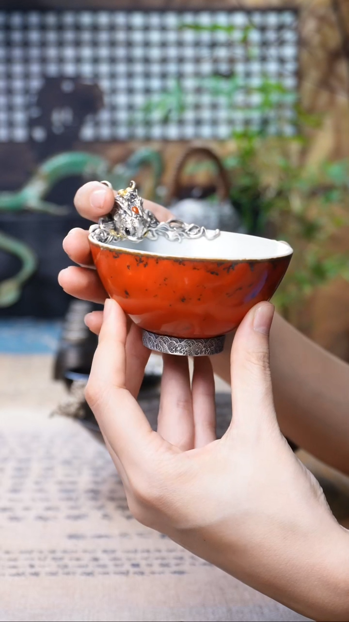 欲山行 汝窑红鲤鱼杯