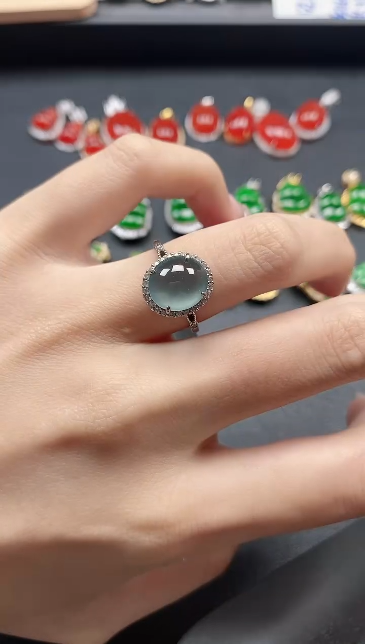 银S925镶嵌戒指翡翠51151