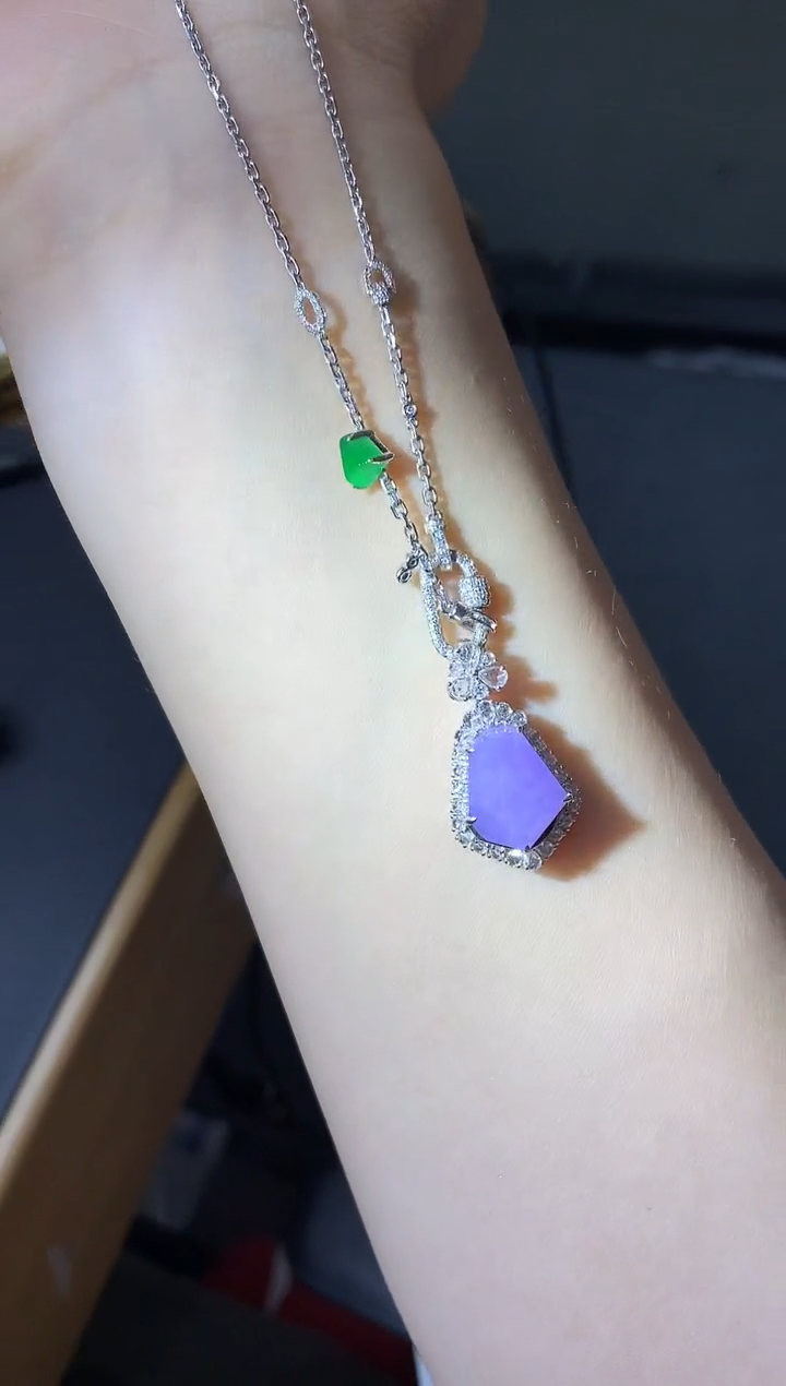 翡翠18K金镶嵌颈饰620-中国好珍宝1