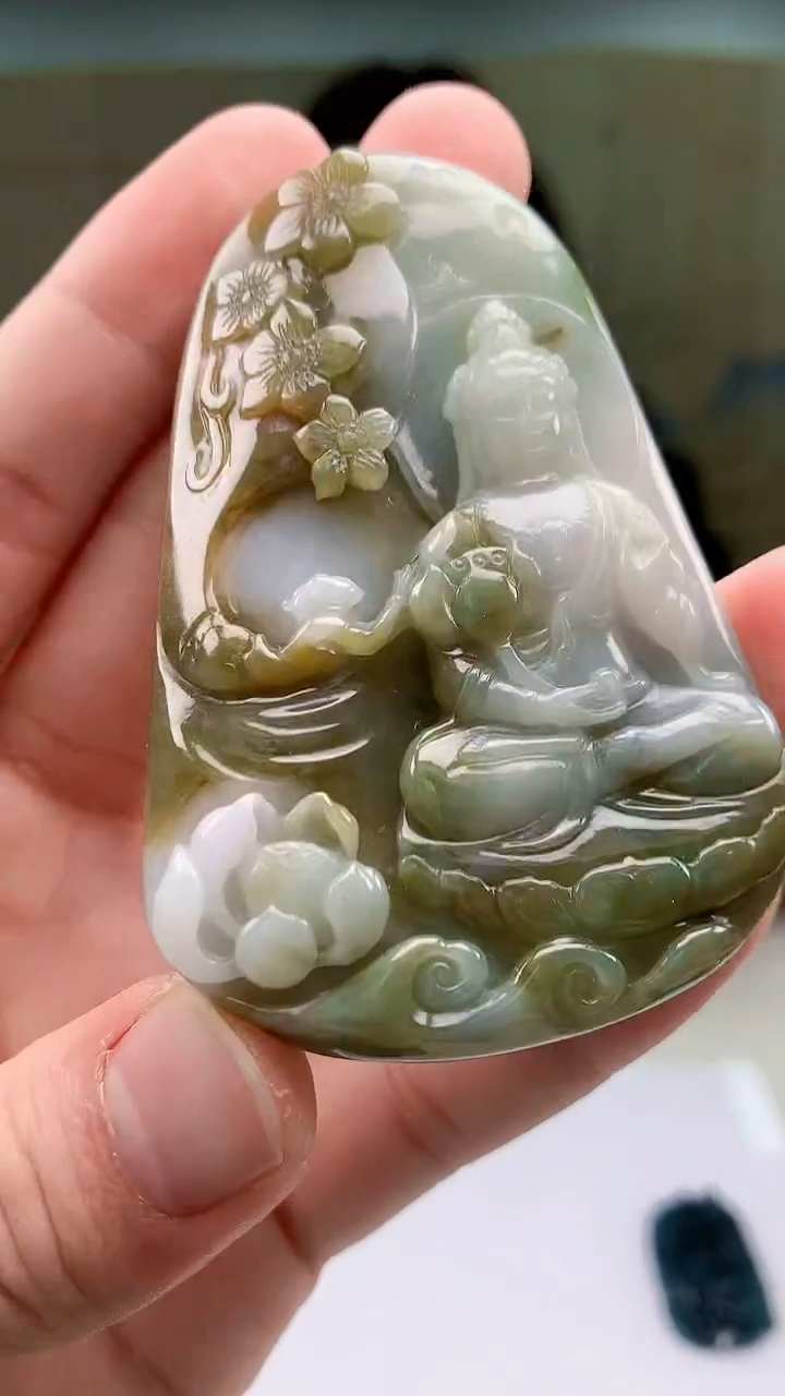 【闪购商品】定制翡翠未镶嵌4829bb-毛货挂件83