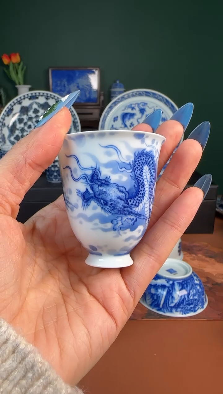 【闪购商品】杯景雨工坊 青花 龙纹 