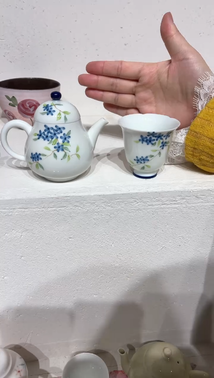 【闪购商品】玉泥 小蓝花 泡茶壶+杯