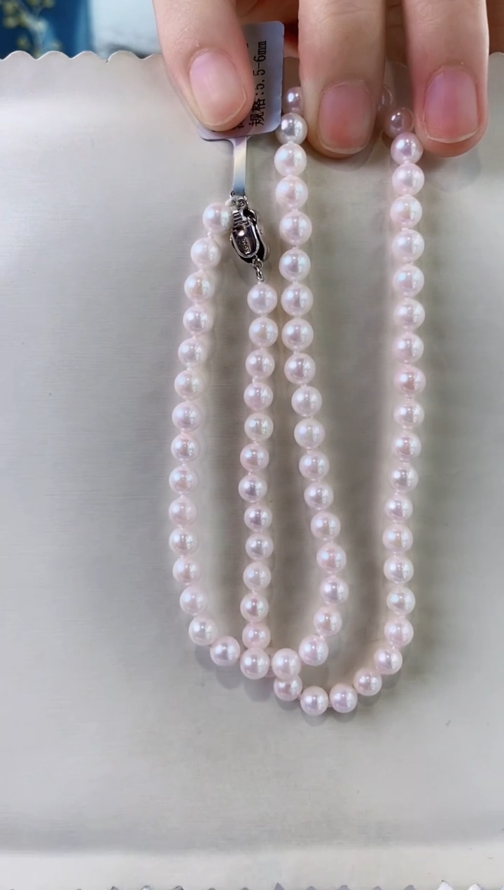 海水珍珠未镶嵌项链5.5-6Akoya海水珍珠项链