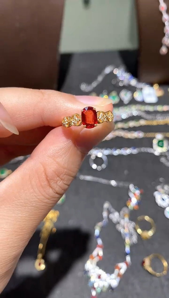 戒指蓝宝石银S925镶嵌戒指