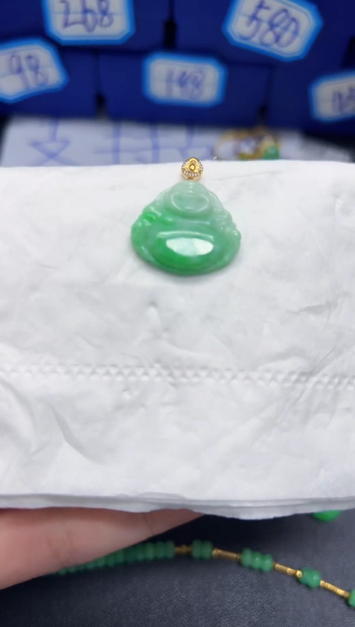 【闪购商品】翡翠颈饰18K金镶嵌Y缅料A货/支持复检/一件