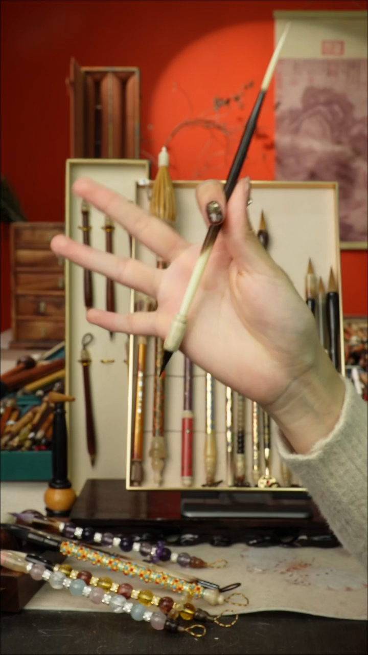 269号闪孤品高货毛笔链接 清水试笔 蘸墨不退