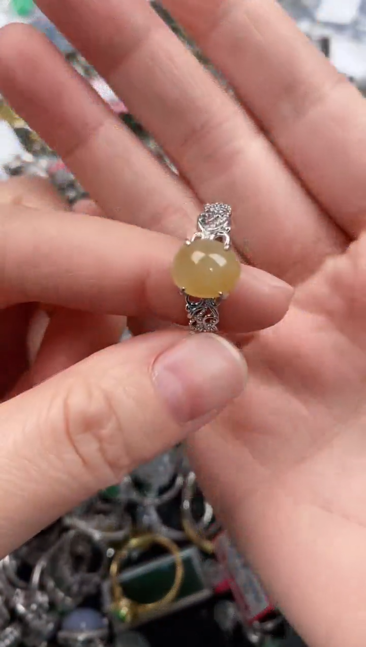 银S925镶嵌戒指翡翠222                8