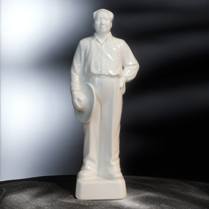 伟人全身站像摆件手工瓷像陶瓷雕塑像书房办公室白瓷