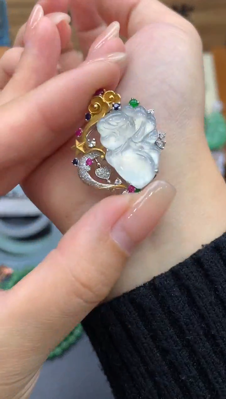 【闪购商品】翡翠颈饰18K金镶嵌386-中国好珍宝