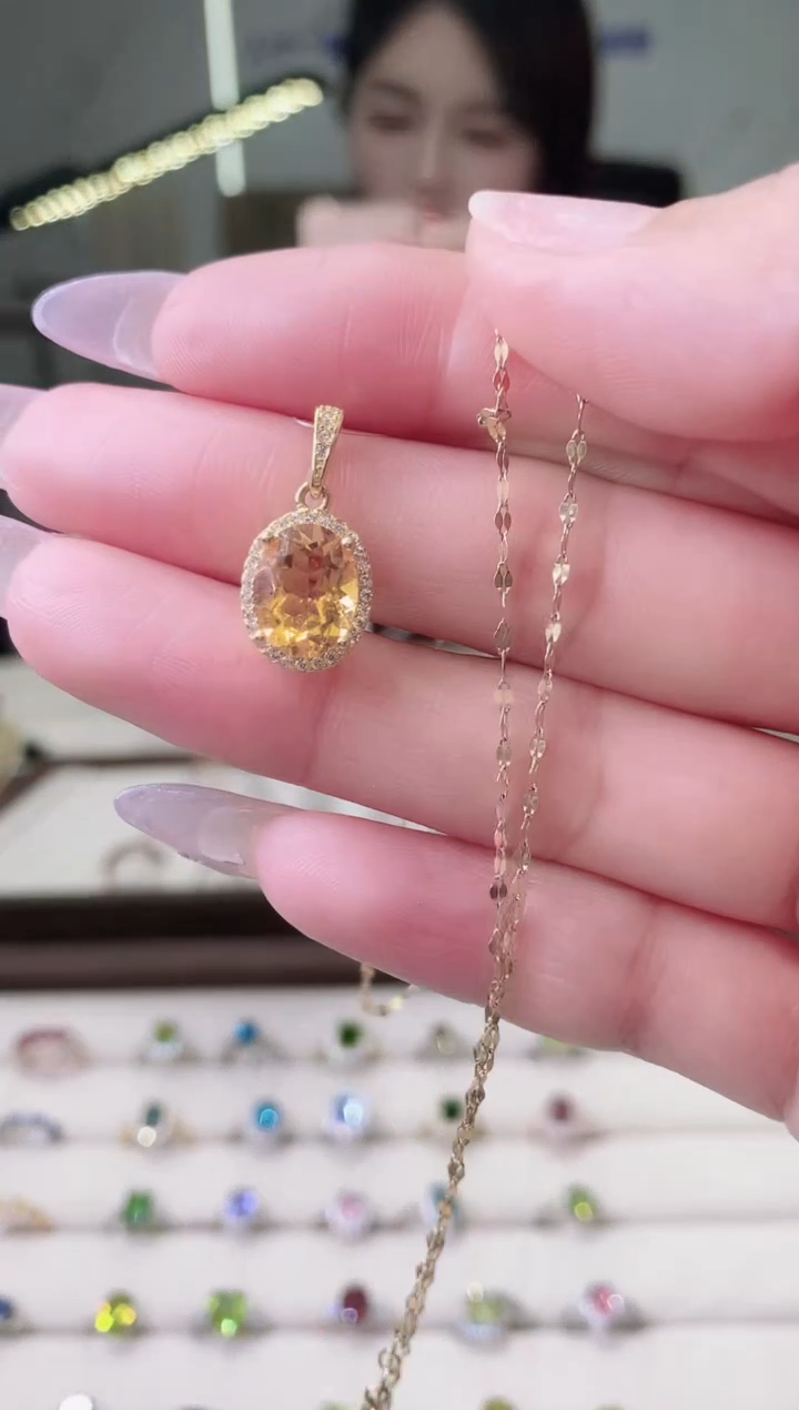 【闪购商品】黄晶颈饰银S925镶嵌1-62 