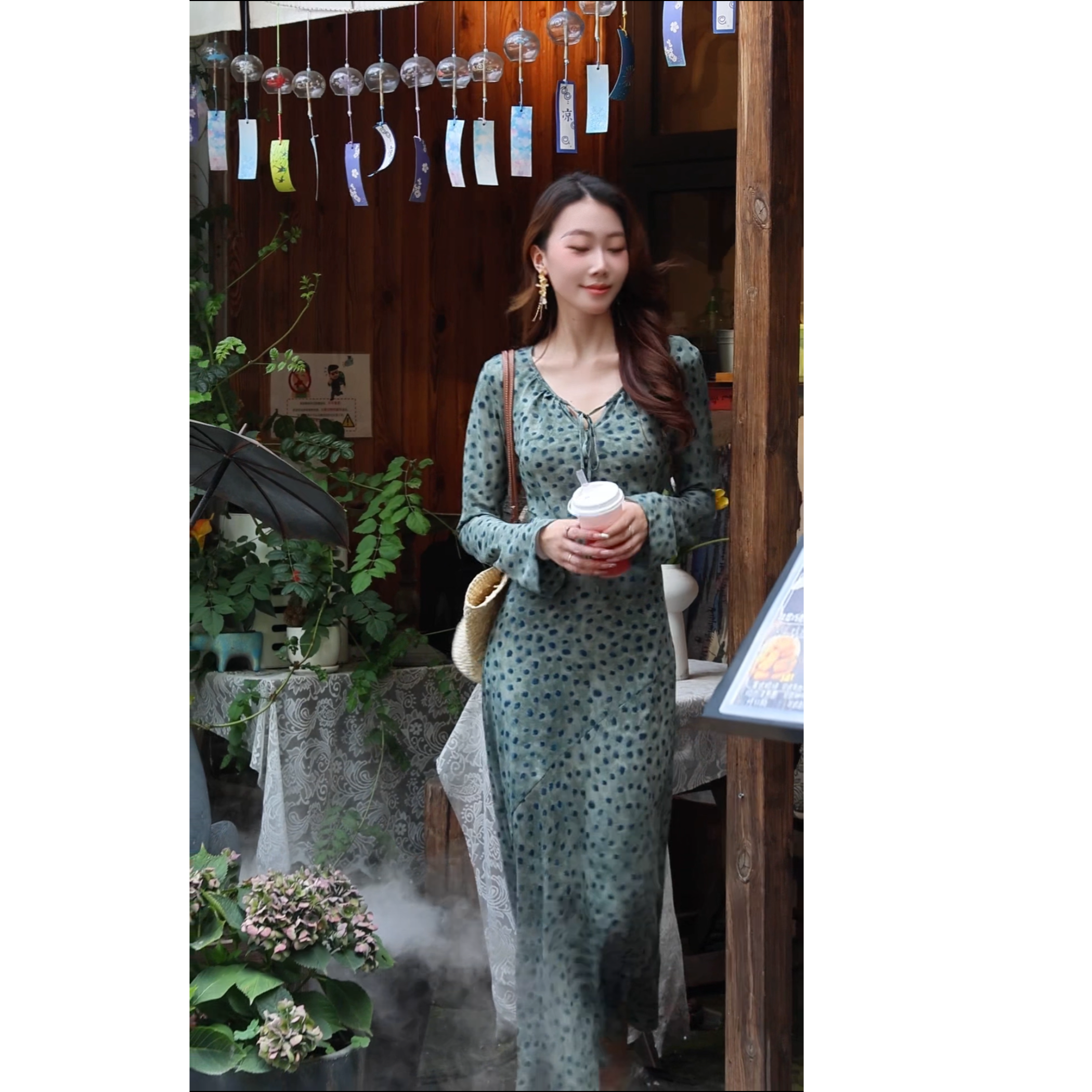 Hangsixiang.小爽【满天星】法式时尚度假女神连衣裙08881