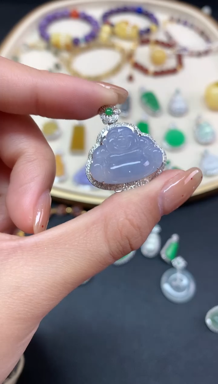 【闪购商品】翡翠吊坠(不含链)18K金镶嵌吊坠A442|6980