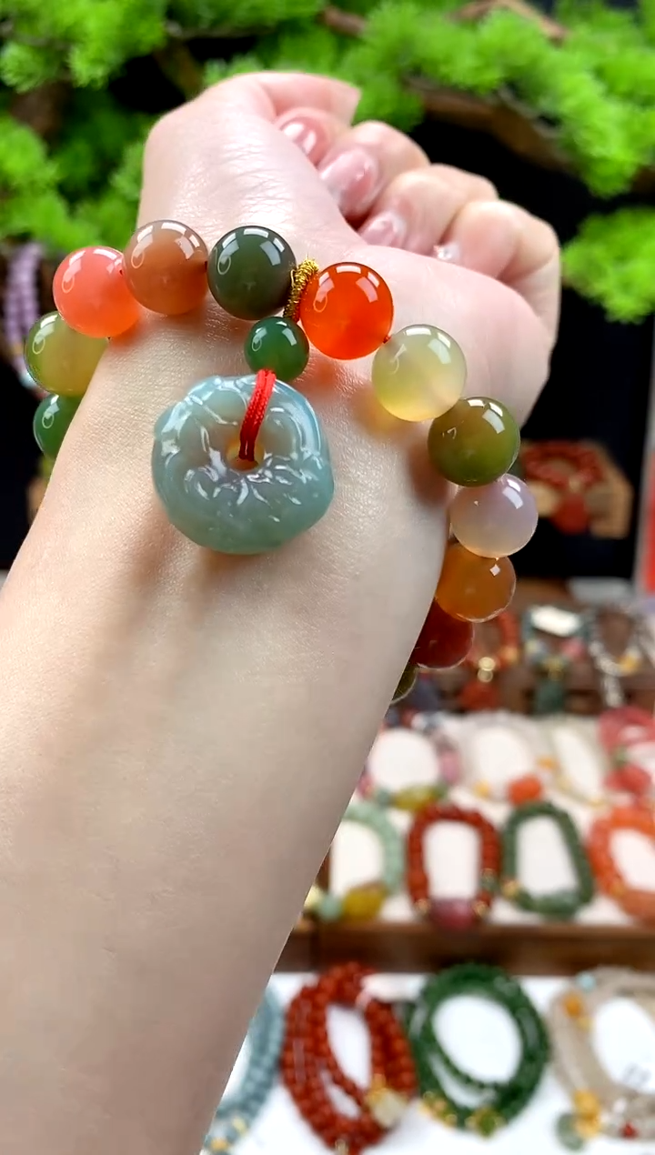 【闪购商品】玛瑙手饰未镶嵌（多样性发1）平安扣