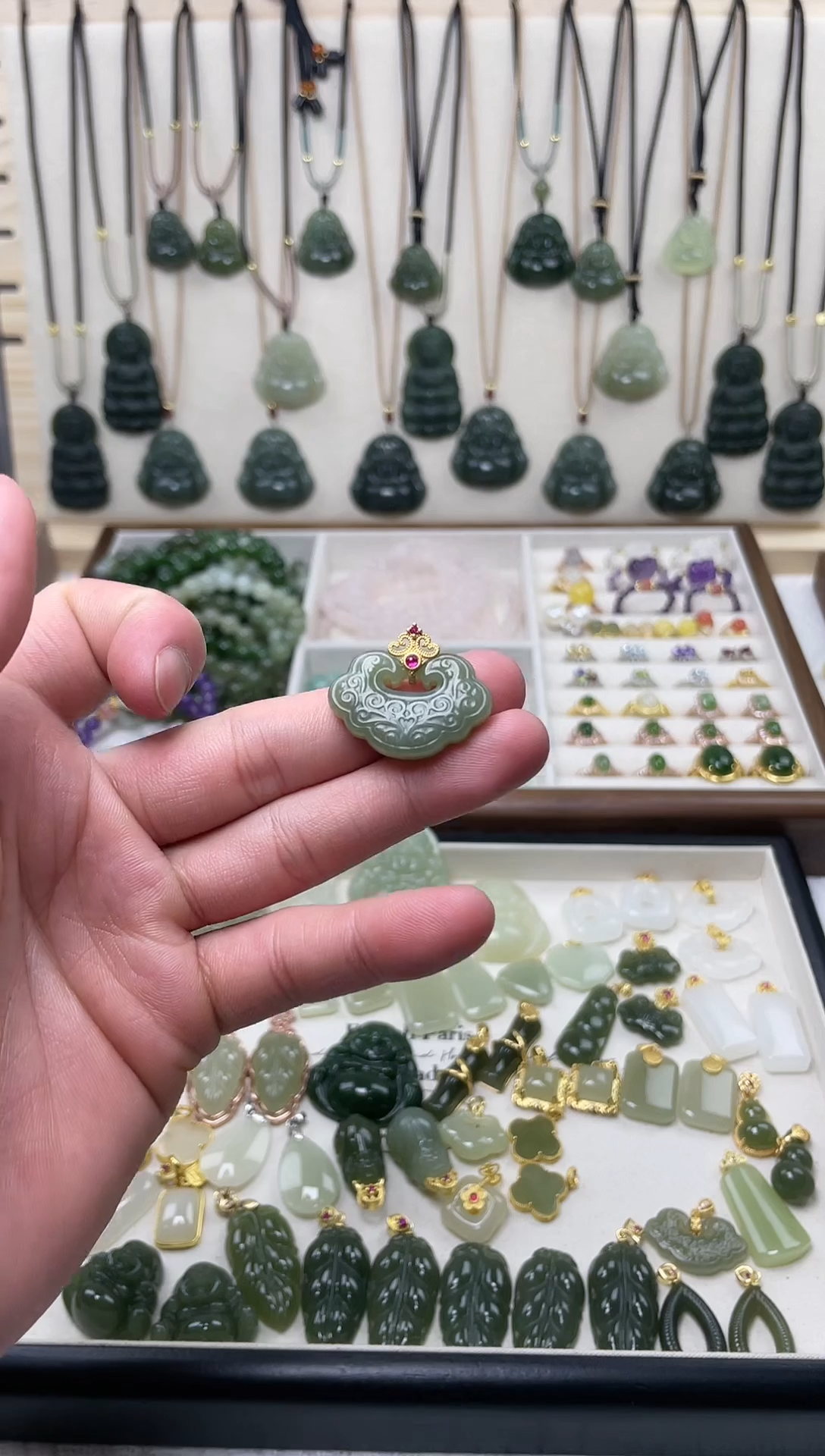 吊坠(不含链)银S925镶嵌和田玉吊坠(不含链) 银S925镶嵌 和田玉