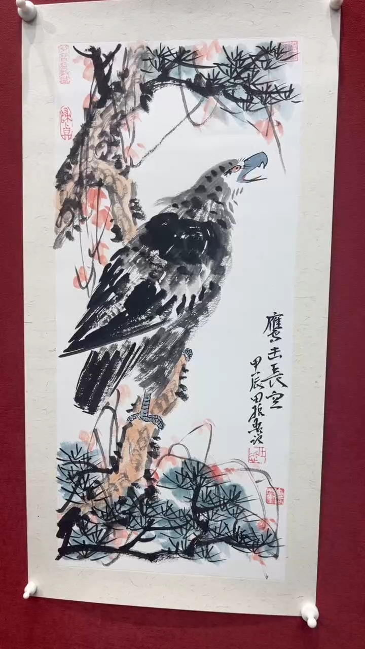 【闪购商品】国画鹰击长空-四开四-卡纸