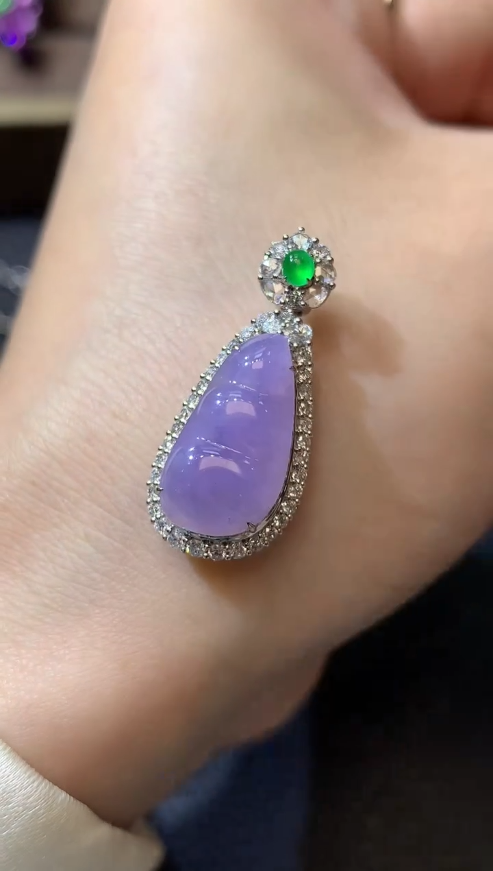 【闪购商品】翡翠吊坠(不含链)18K金镶嵌D2多样性发一件