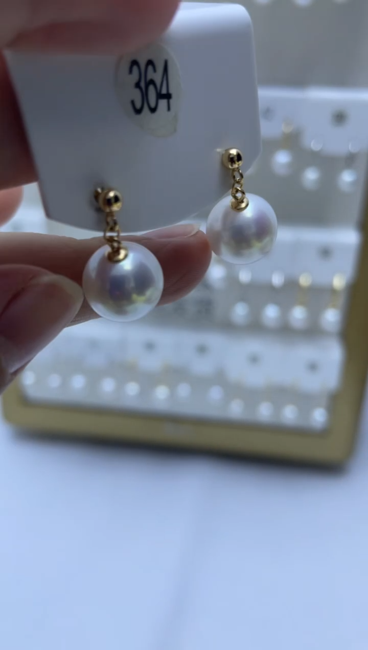 银S925镶嵌耳饰淡水珍珠364