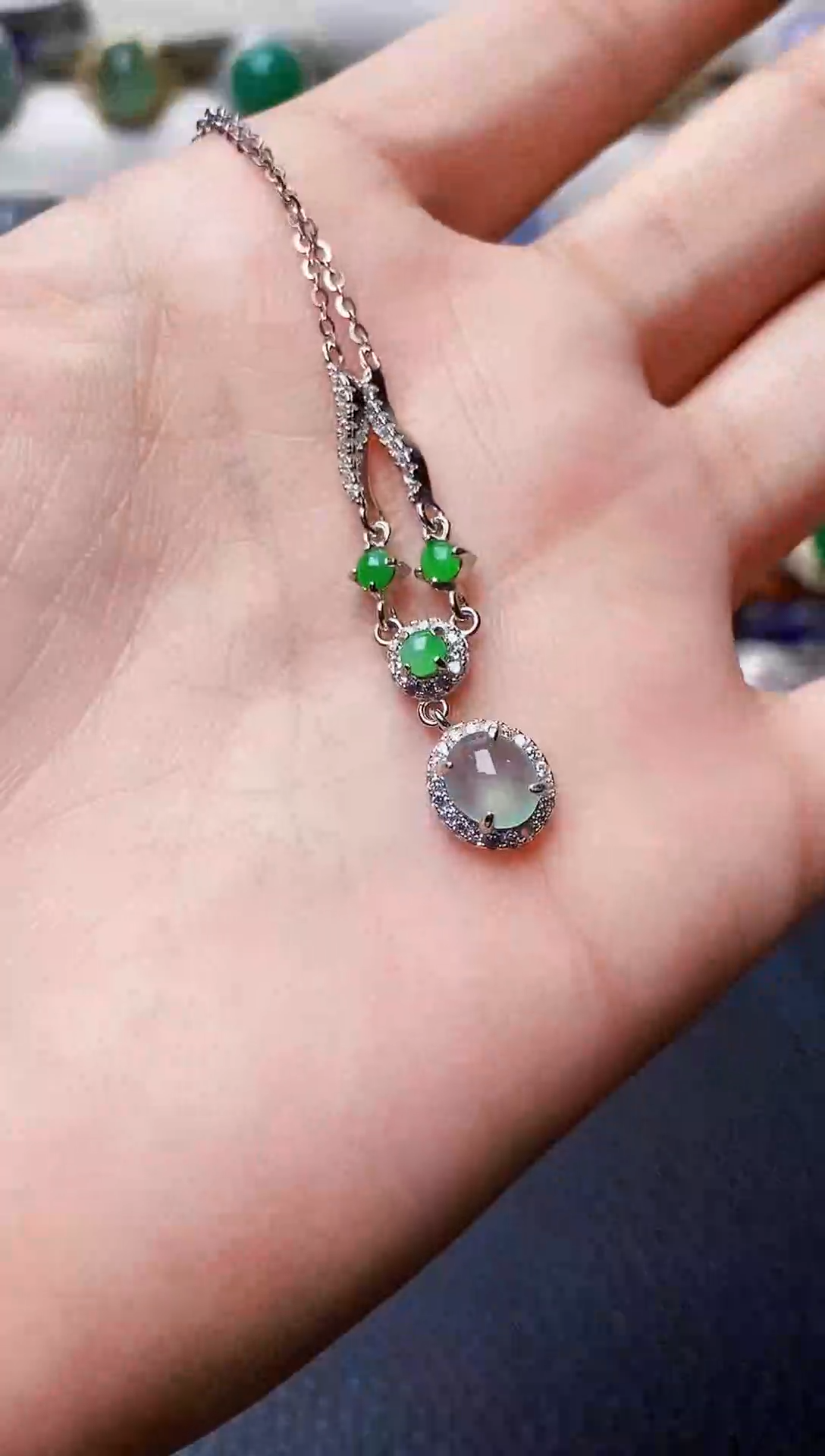 银S925镶嵌戒指翡翠4378