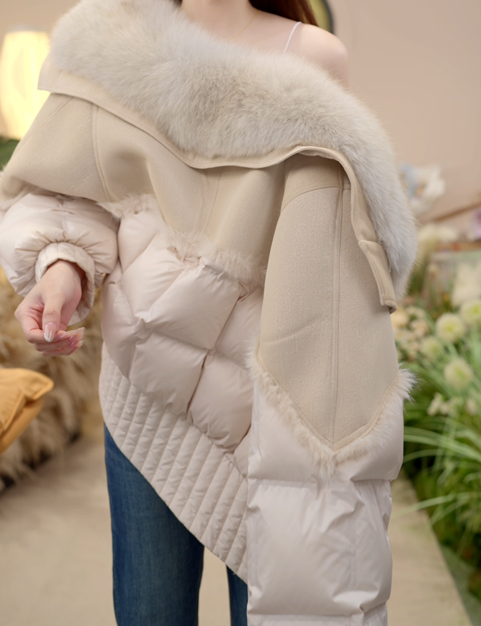 【MM】 冬季气质爆款高端气质毛领百搭保暖纯色冬季羽绒服