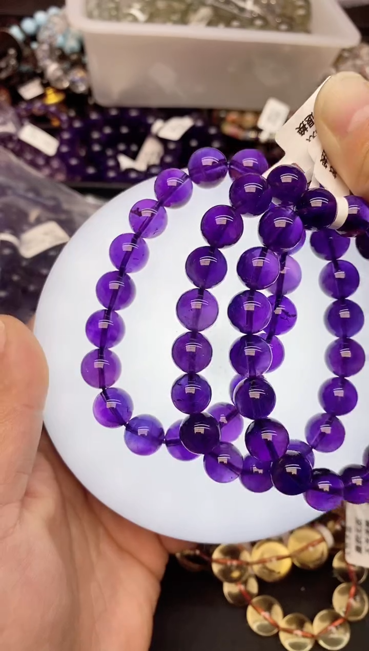 【闪购商品】水晶手链未镶嵌86a紫水晶11mm多样性发其一