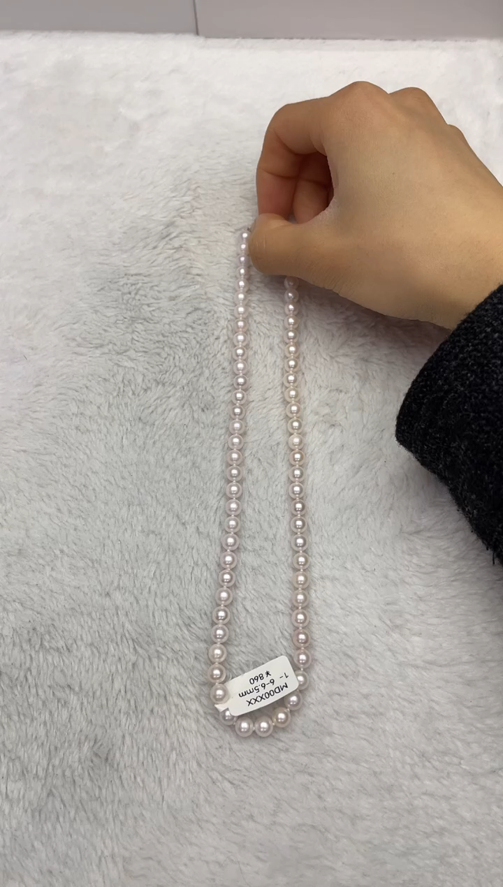 【闪购商品】海水珍珠项链银S925镶嵌AK6-6.5mm（多样性发一）