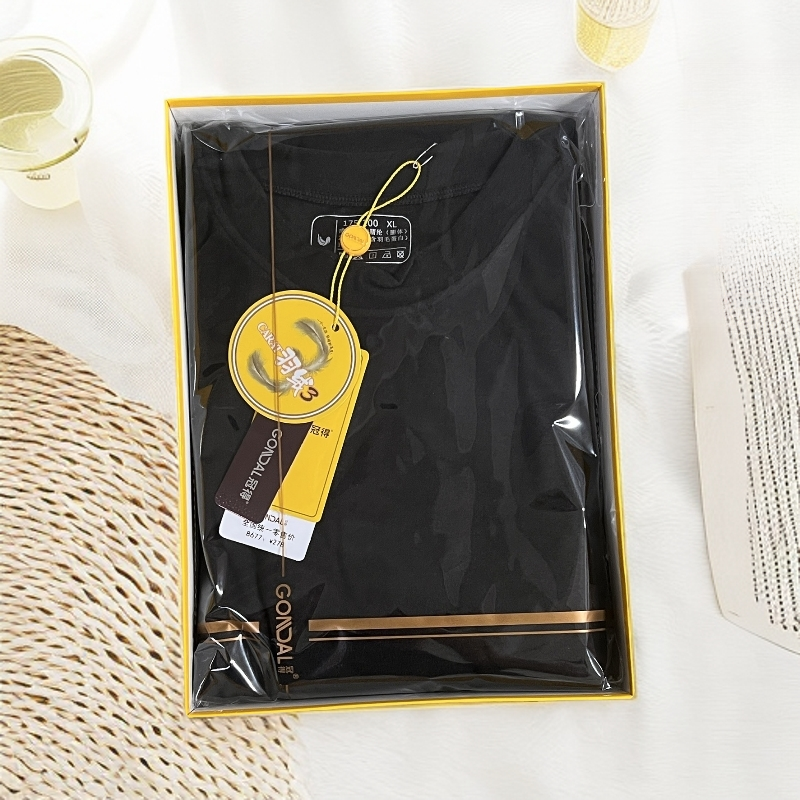 8677#男士冬季克拉羽绒小中领保暖套装