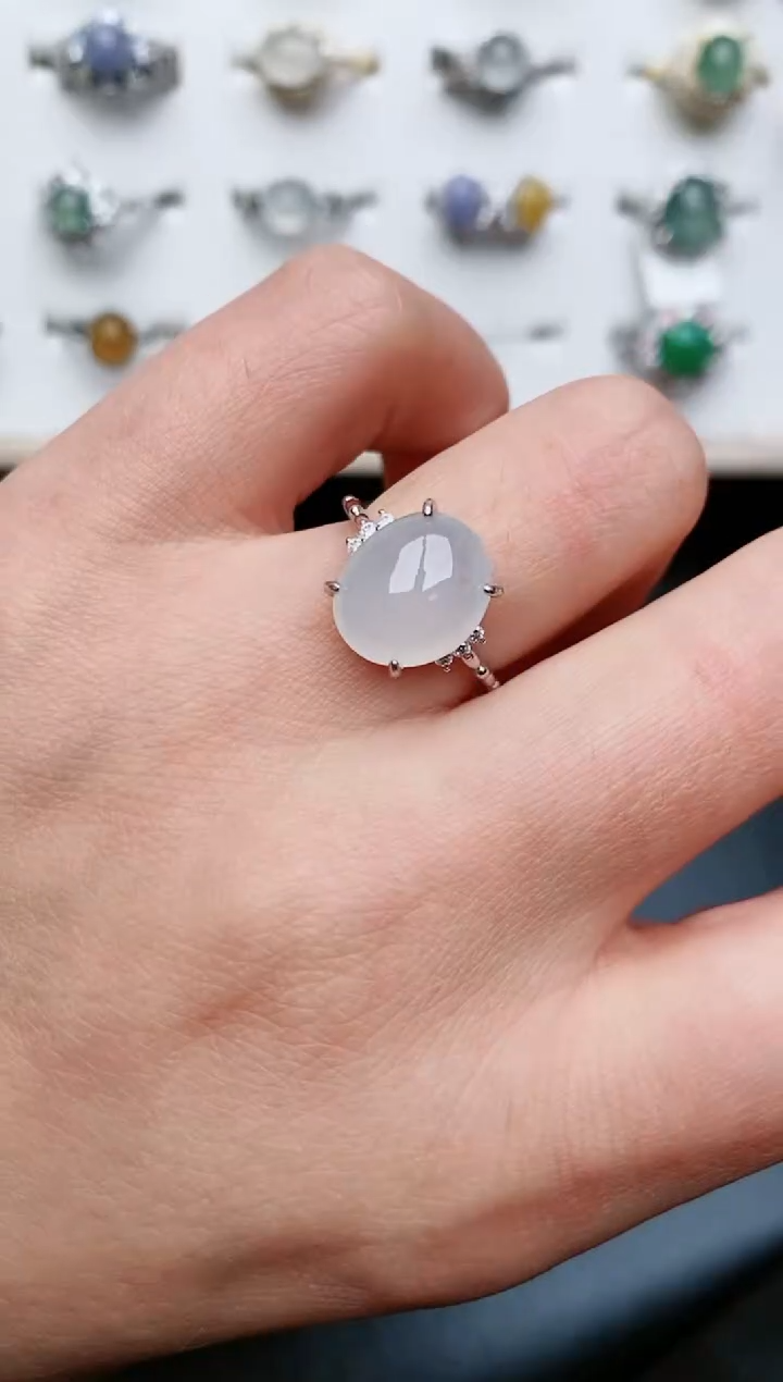 翡翠戒指银S925镶嵌.....