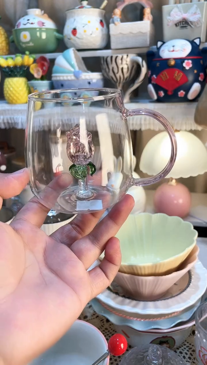 【闪购商品】瓷片郁金香水杯 质量好发货快放心拍