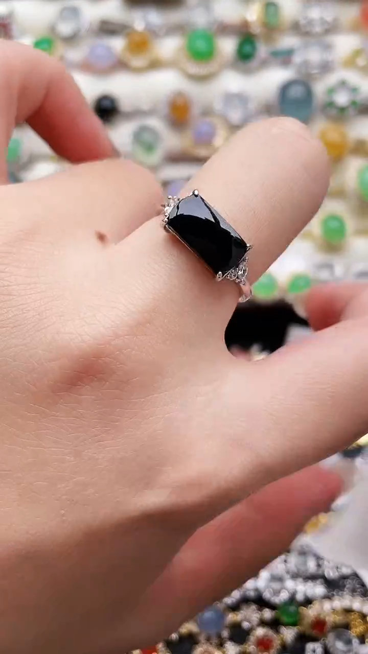 银S925镶嵌戒指翡翠38