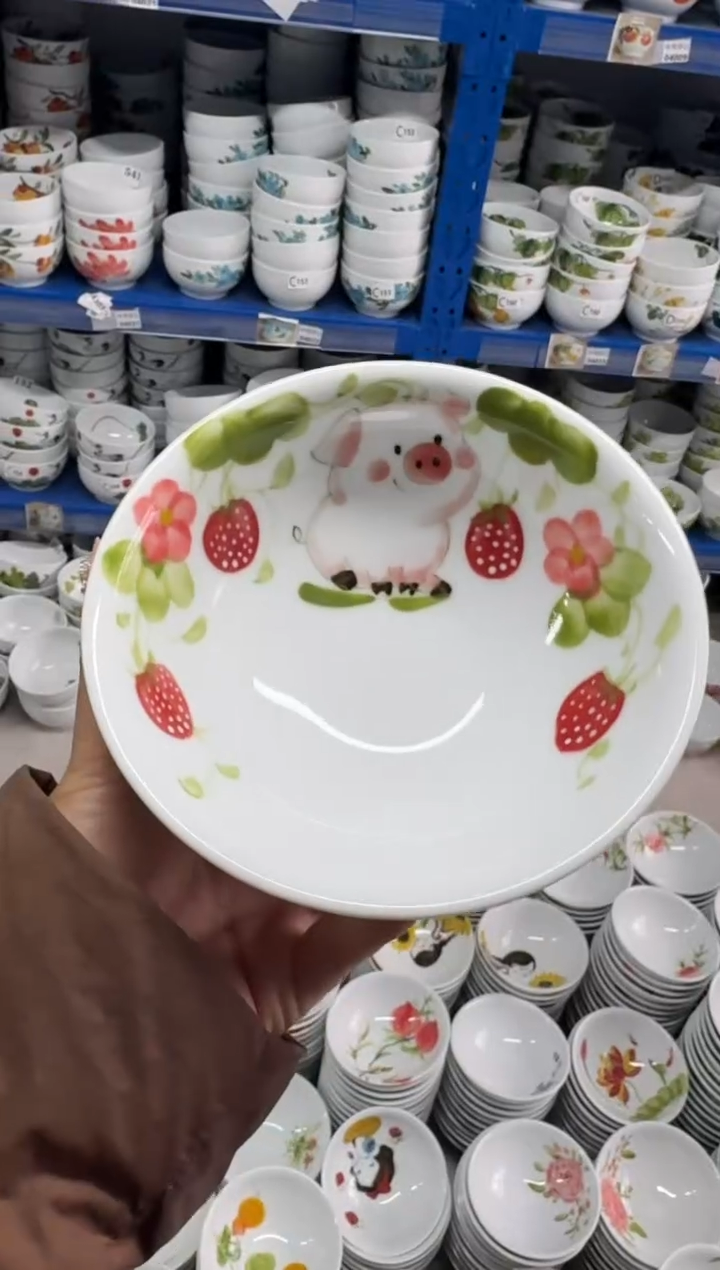 瓷片景德镇高温陶瓷食品级手绘釉中彩-壮壮碗