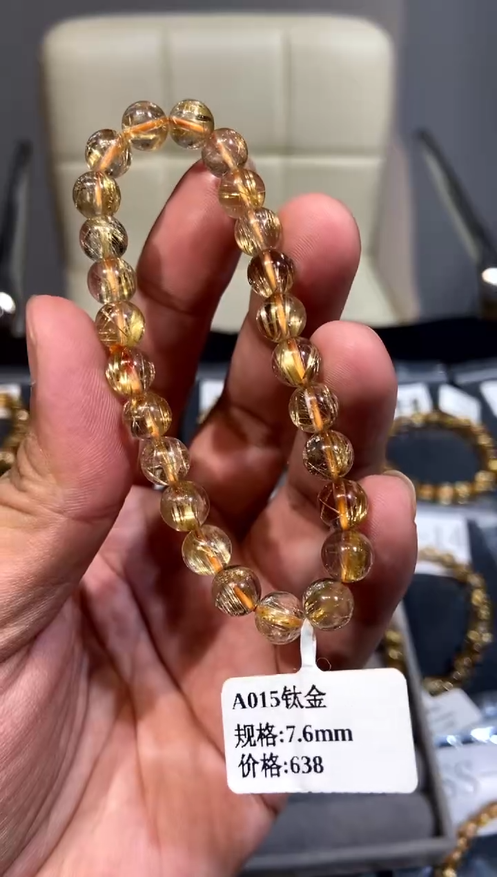 【闪购商品】水晶195-未镶嵌AA15钛金7.6mm