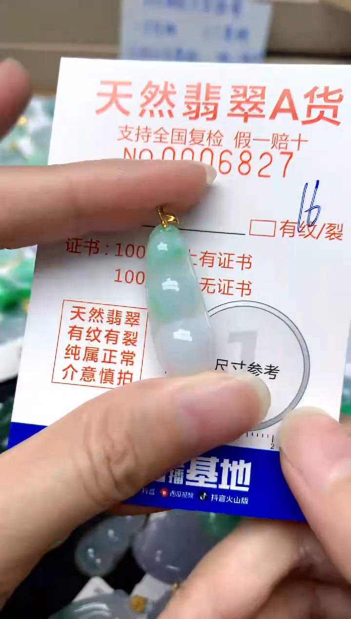 【闪购商品】翡翠颈饰18K金镶嵌16天然A货翡翠